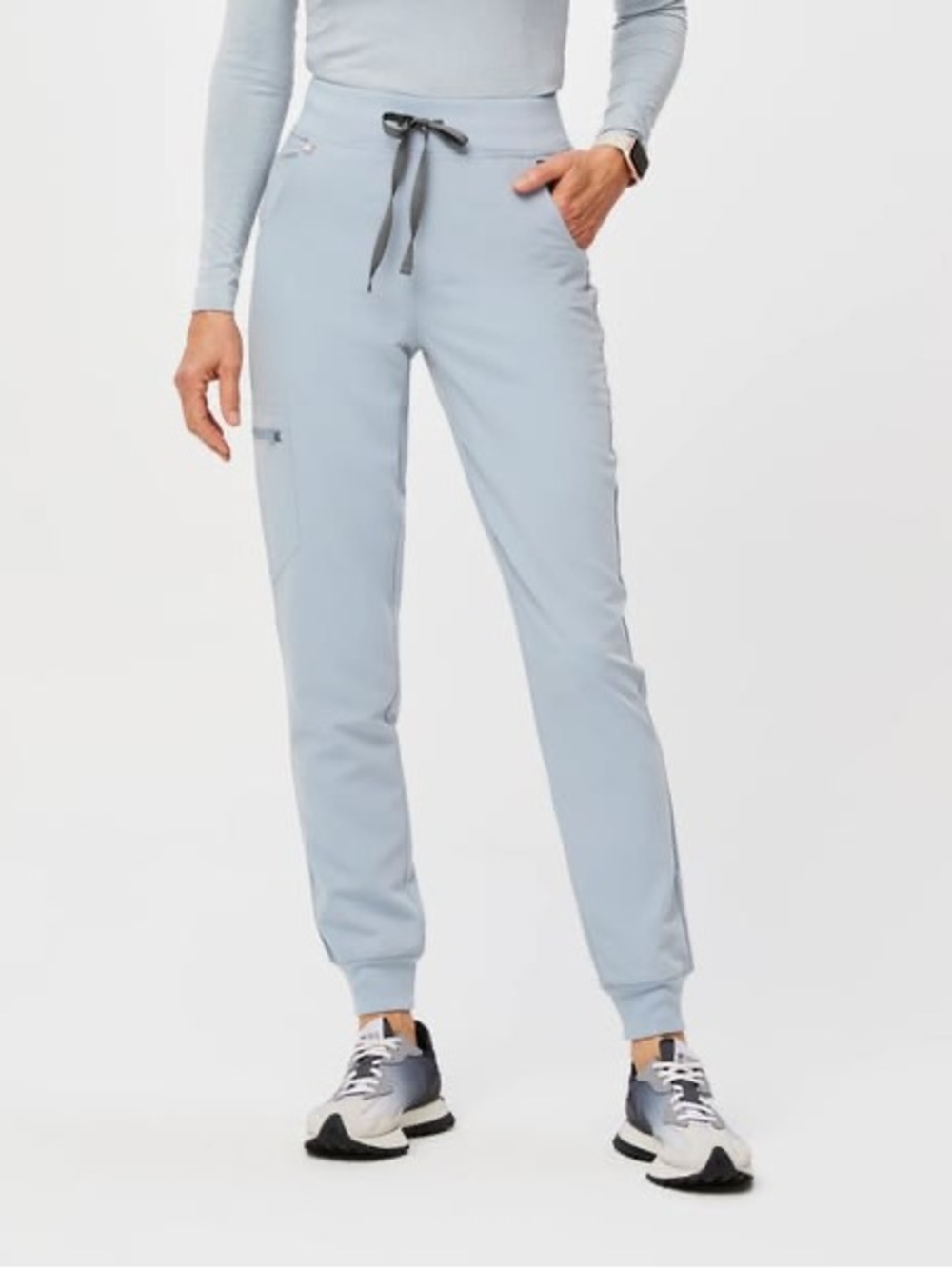 Women’s Figs Scrub Pants Highwaisted Zamora Joggers - Dusty Blue (MP)